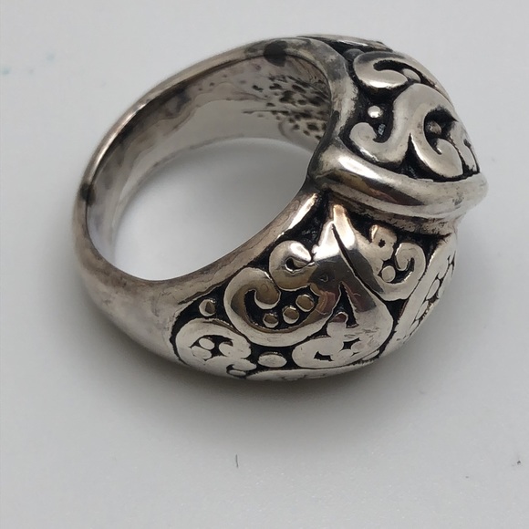 VTG Handcrafted Sterling Silver Swirling Dramatic Design Domed Thailand Ring - Picture 4 of 7